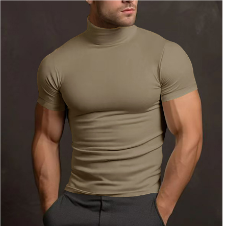 Bellivaro | Herre Rollkrave T-Shirt – Stilfuld, Slim Fit og Perfekt til Hverdagen