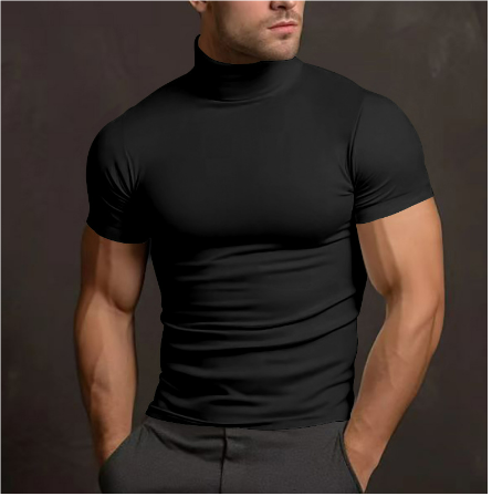 Bellivaro | Herre Rollkrave T-Shirt – Stilfuld, Slim Fit og Perfekt til Hverdagen