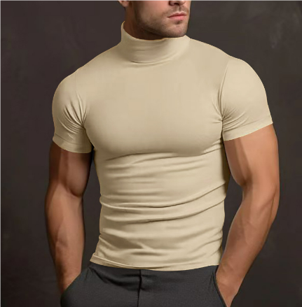 Bellivaro | Herre Rollkrave T-Shirt – Stilfuld, Slim Fit og Perfekt til Hverdagen