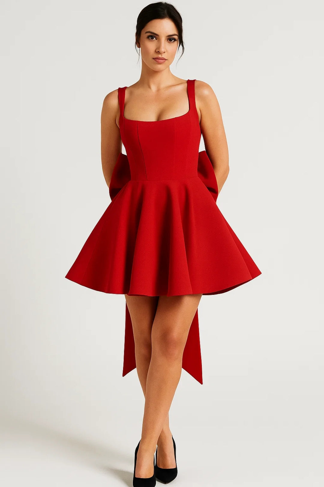 Dame Mini-kjole - Bustier Udsvajede Nederdel Sløjfe Ryg | Bryllup
