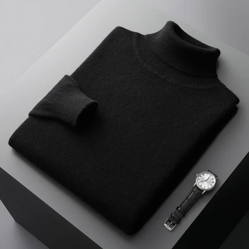 Bellivaro | Herre Slim Fit Turtleneck Trøje | Klassisk Rullekrave
