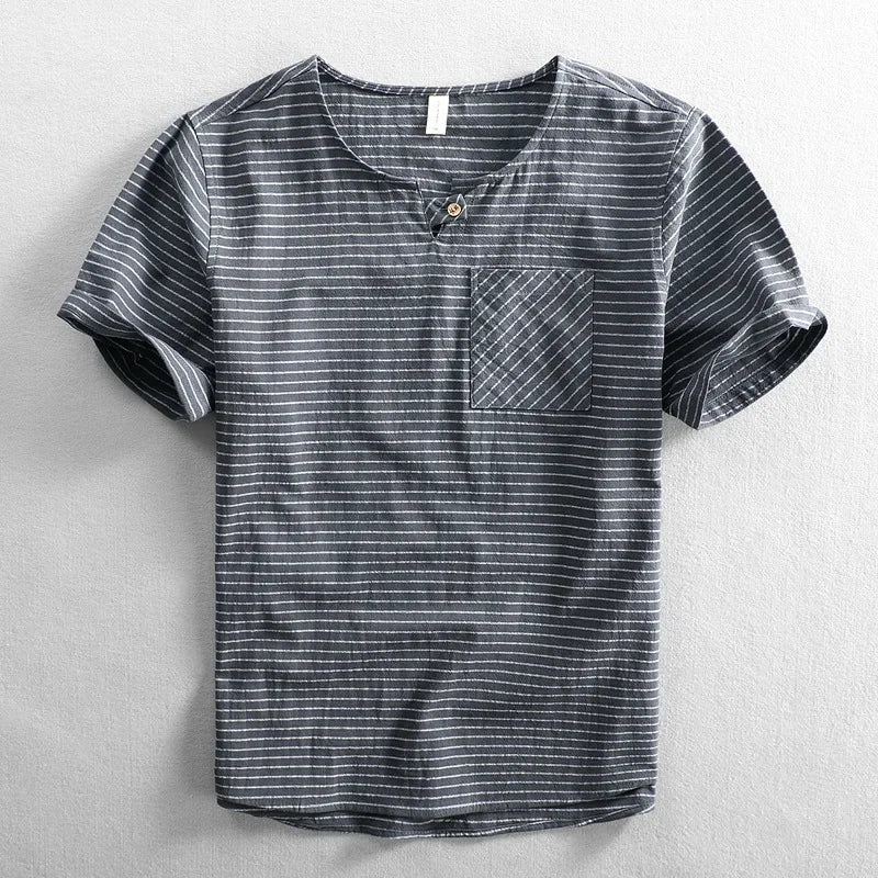 T-shirt rayé en coton Hafford