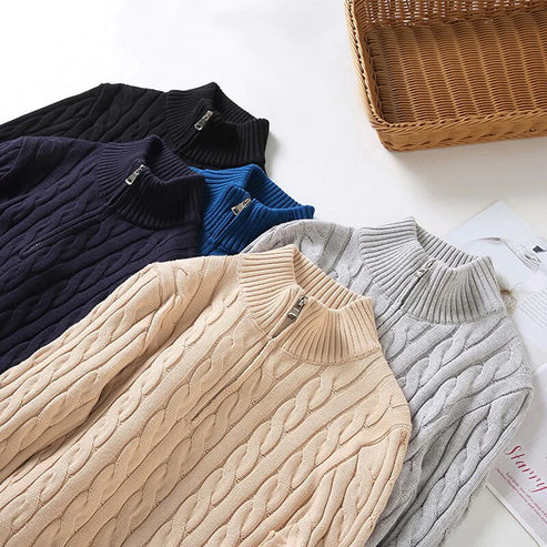 Bellivaro | Herre Old Money Half-Zip Trøje | Klassisk Langærmet