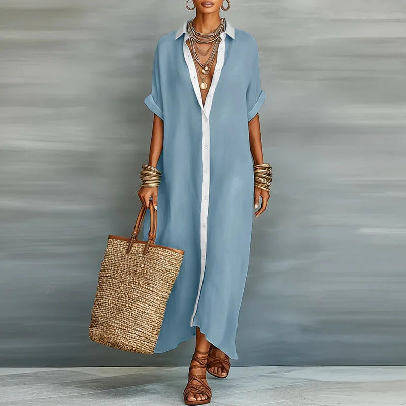 Gemma Linen Long Shirt Summer Dress