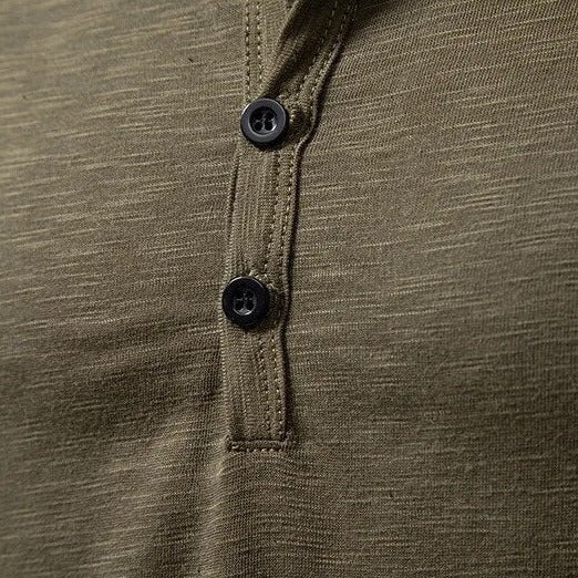 Pánská košile Henley s dlouhými rukávy a zapínáním na knoflíky