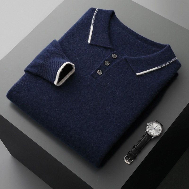 Bellivaro | Herre Polo Sweater | Klassisk Design med Knaplukning