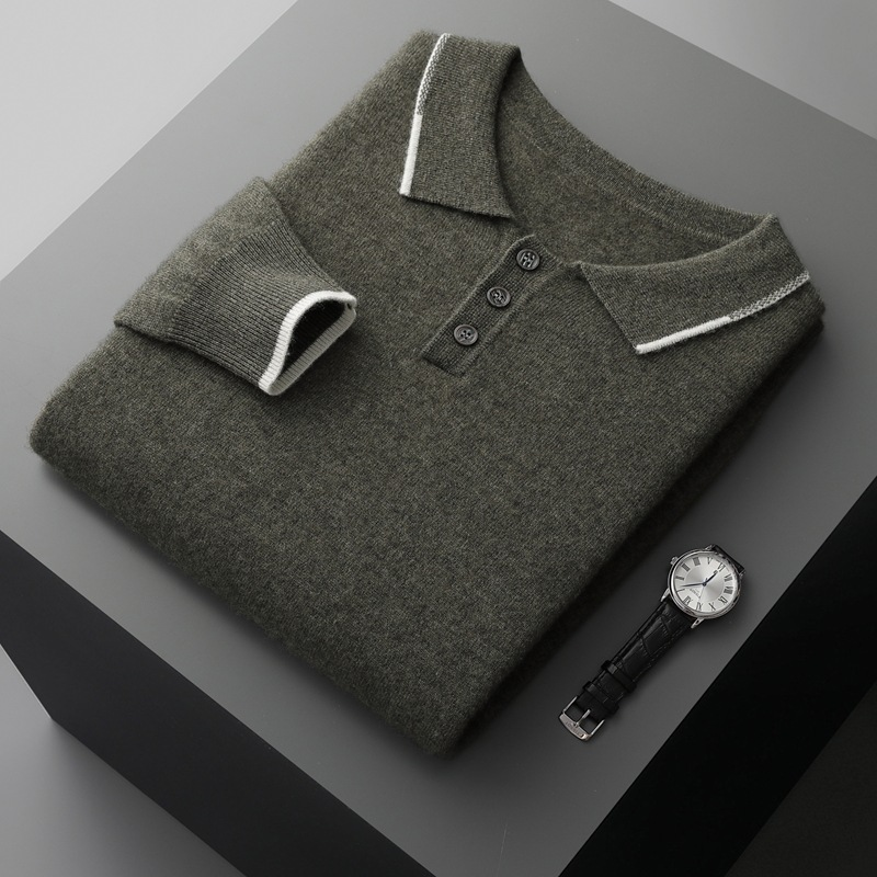 Bellivaro | Herre Polo Sweater | Klassisk Design med Knaplukning
