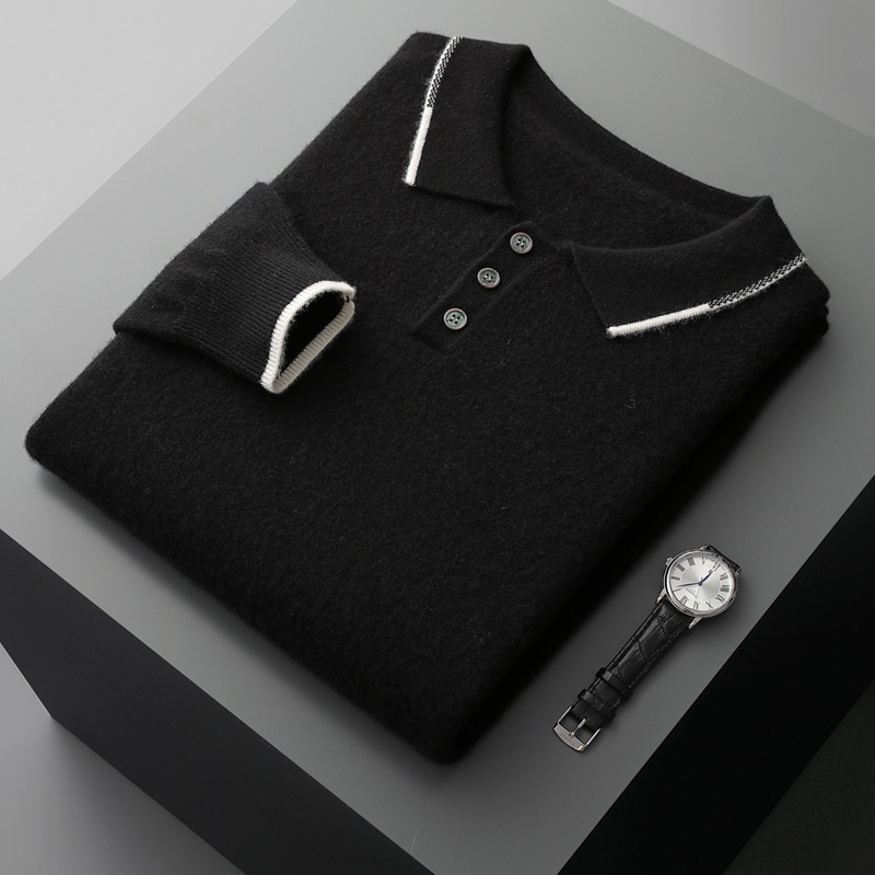 Bellivaro | Herre Polo Sweater | Klassisk Design med Knaplukning