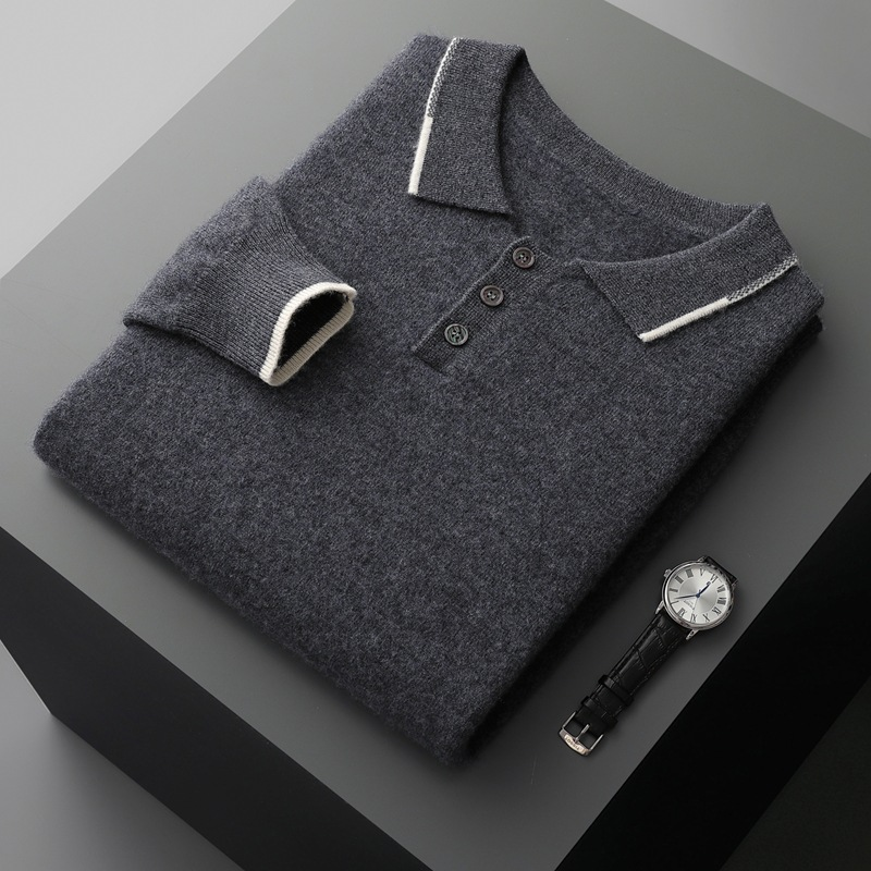 Bellivaro | Herre Polo Sweater | Klassisk Design med Knaplukning