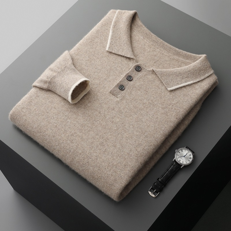 Bellivaro | Herre Polo Sweater | Klassisk Design med Knaplukning