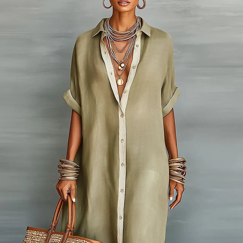 Gemma Linen Long Shirt Summer Dress