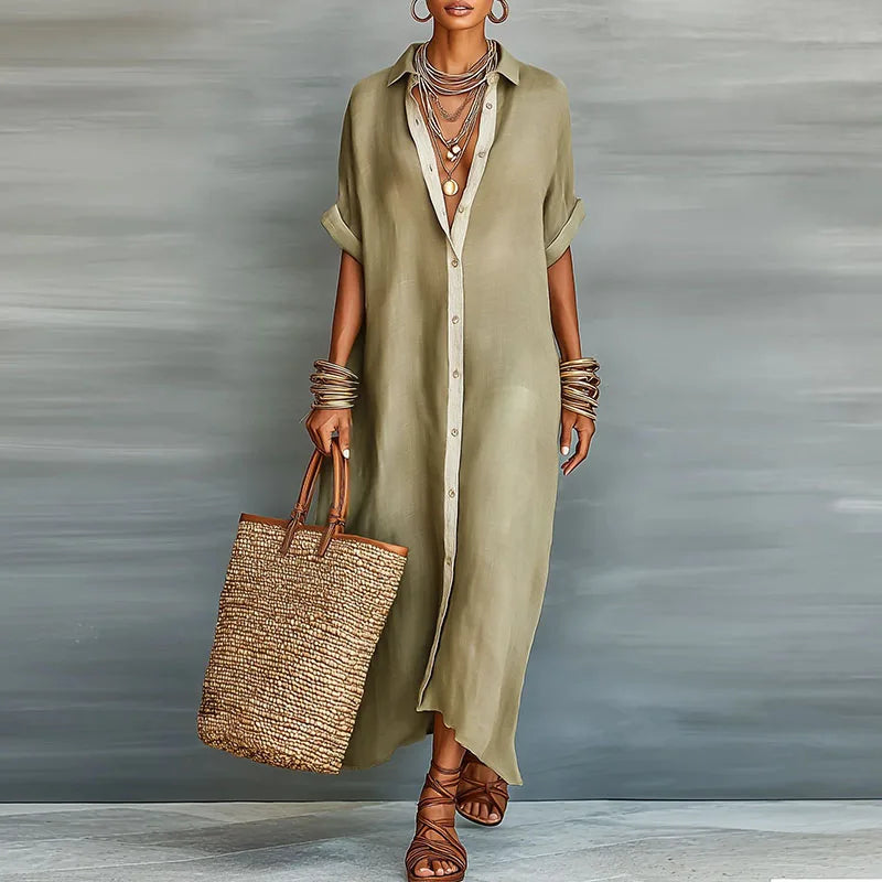 Gemma Linen Long Shirt Summer Dress
