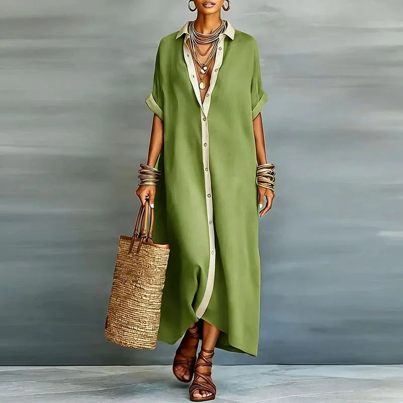 Gemma Linen Long Shirt Summer Dress