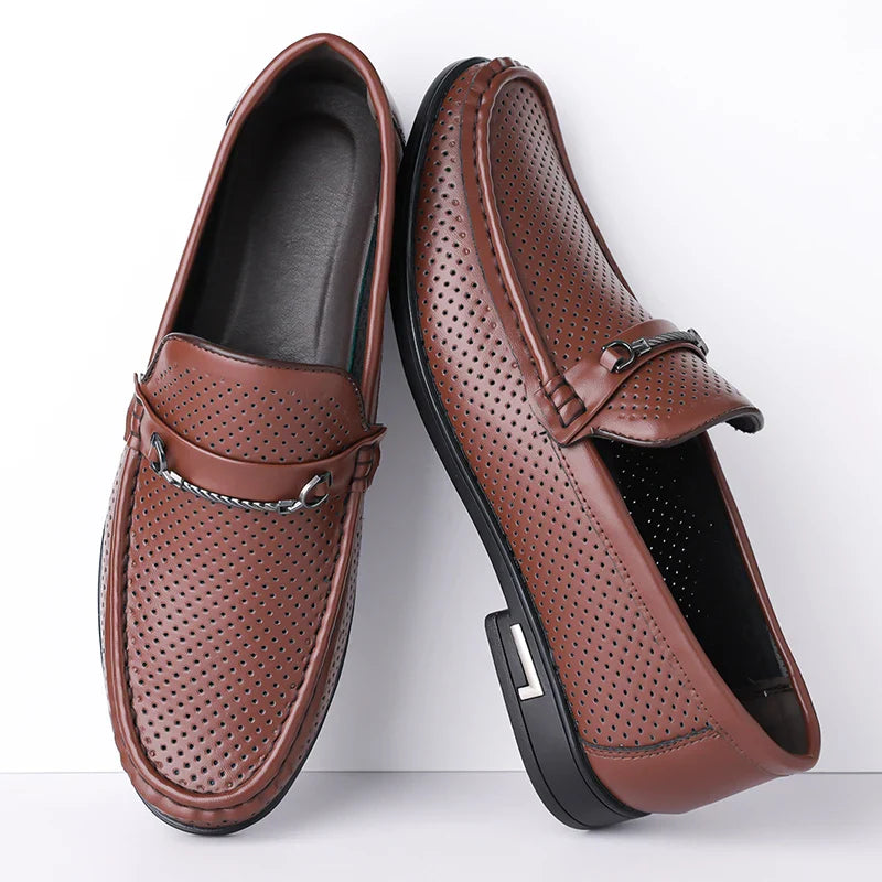 Carlos Italienske Læder Dress Loafers