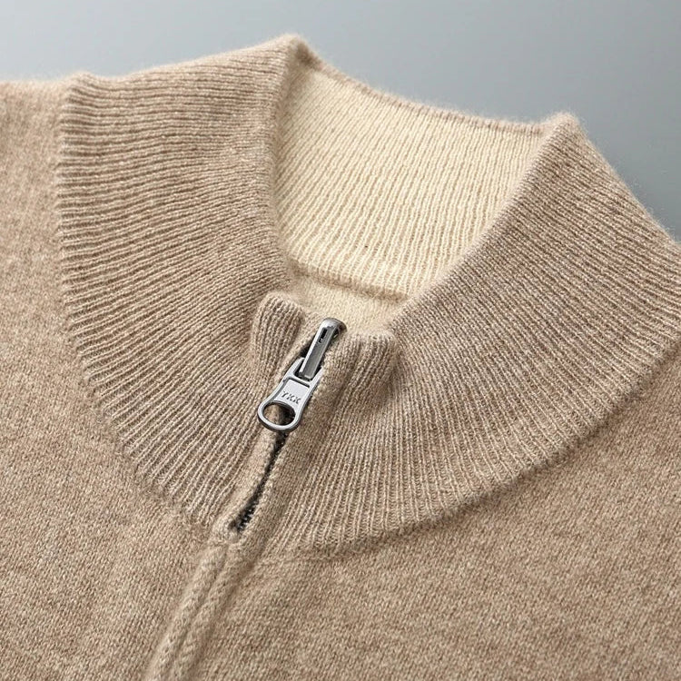 Cashmere Cardigan til Mænd med Fuld Lynlås