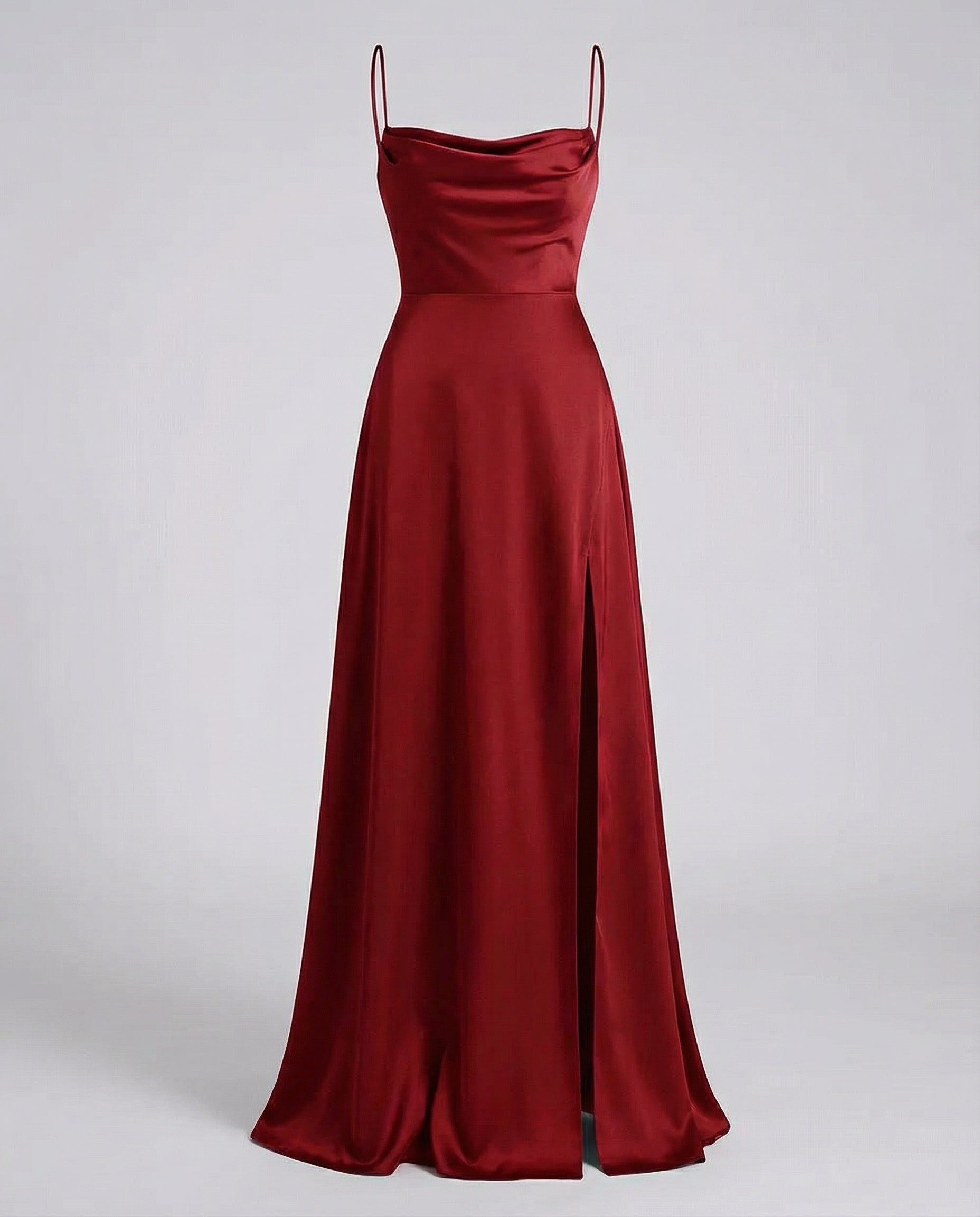 Seiden Maxikleid Damen | Drapierter Ausschnitt & Eleganter Beinschlitz