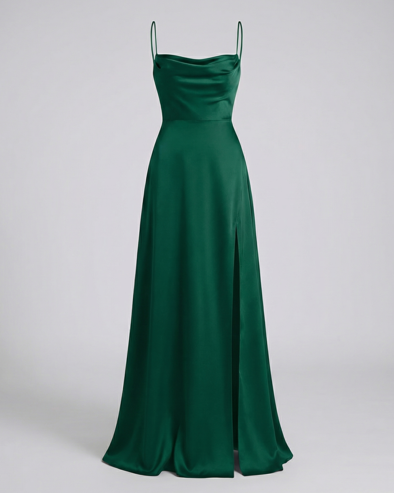 Seiden Maxikleid Damen | Drapierter Ausschnitt & Eleganter Beinschlitz