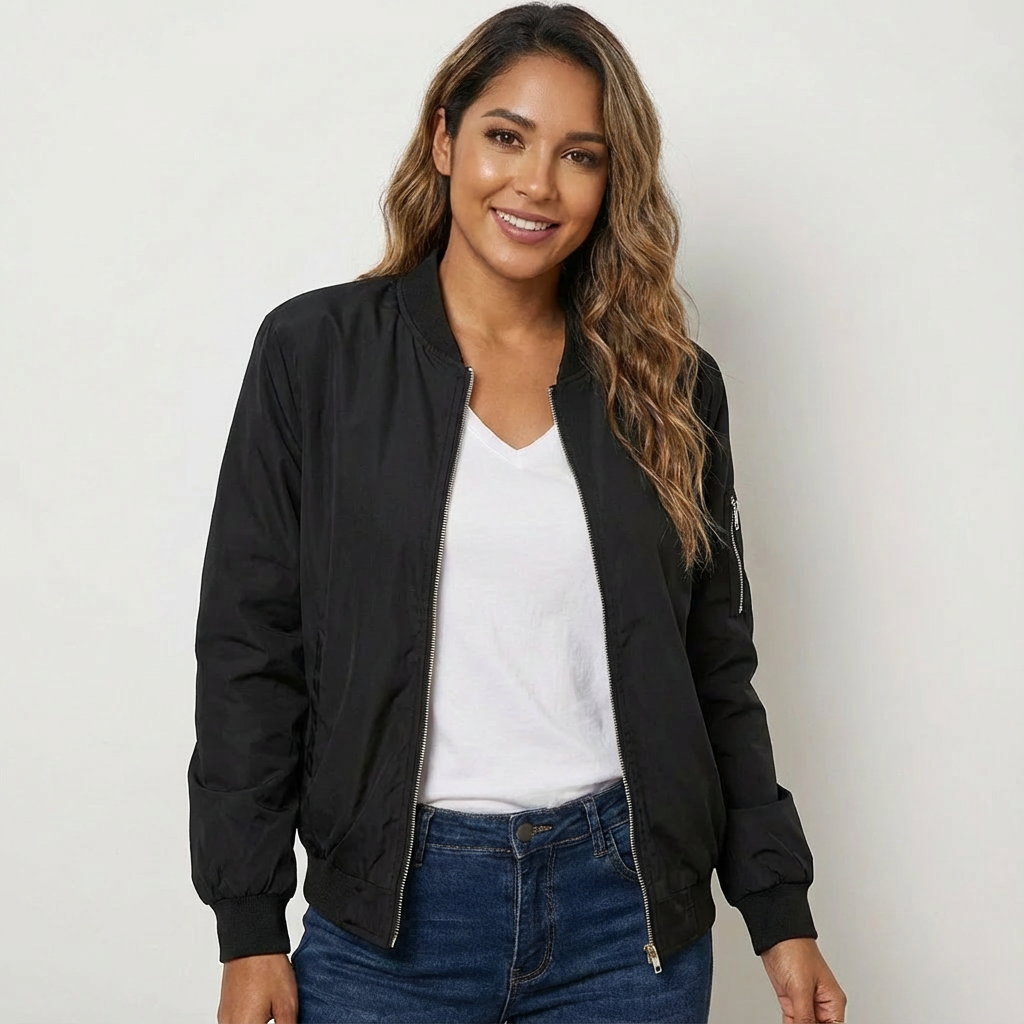 Stoere Dames Bomberjack – Casual Lichtgewicht Jack met Ritssluiting