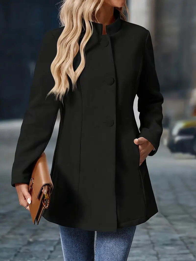 Übergangsjacke Damen | Kurzmantel Damen | Stehkragen & Knöpfe für eleganten Sitz