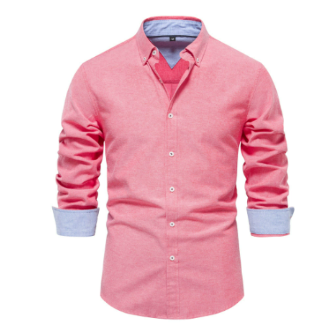 Bellivaro | Herre Skjorte med Ståkrave og Lange Ærmer | Formel Elegance og Moderne Pasform