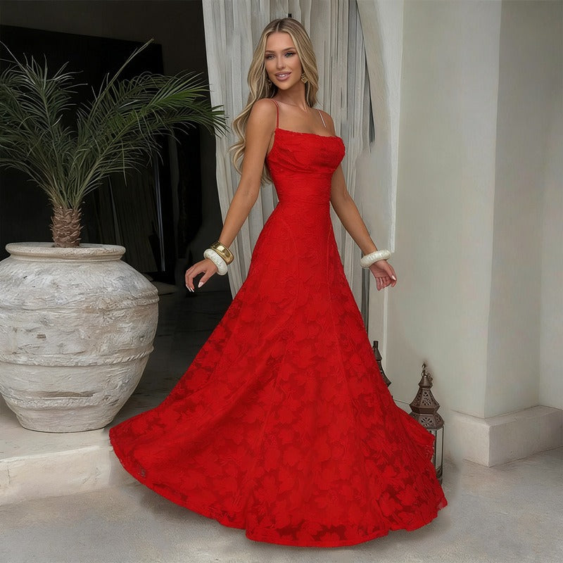 Elegant Blonde Maxi Aftenkjole