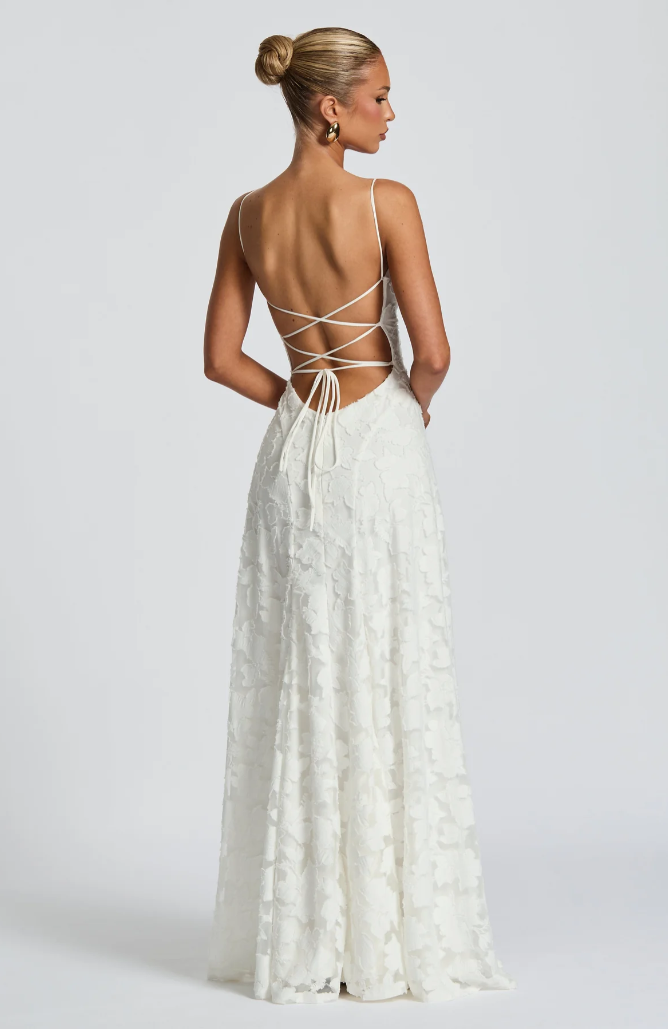 Elegant Blonde Maxi Aftenkjole