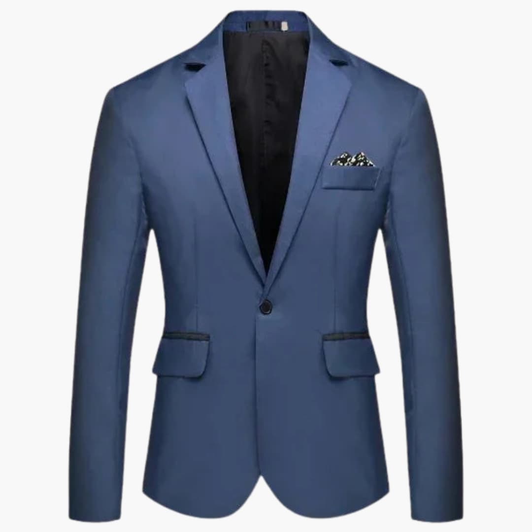 Blazer Masculino com Lapelas Entalhadas e Bolsos com Aba