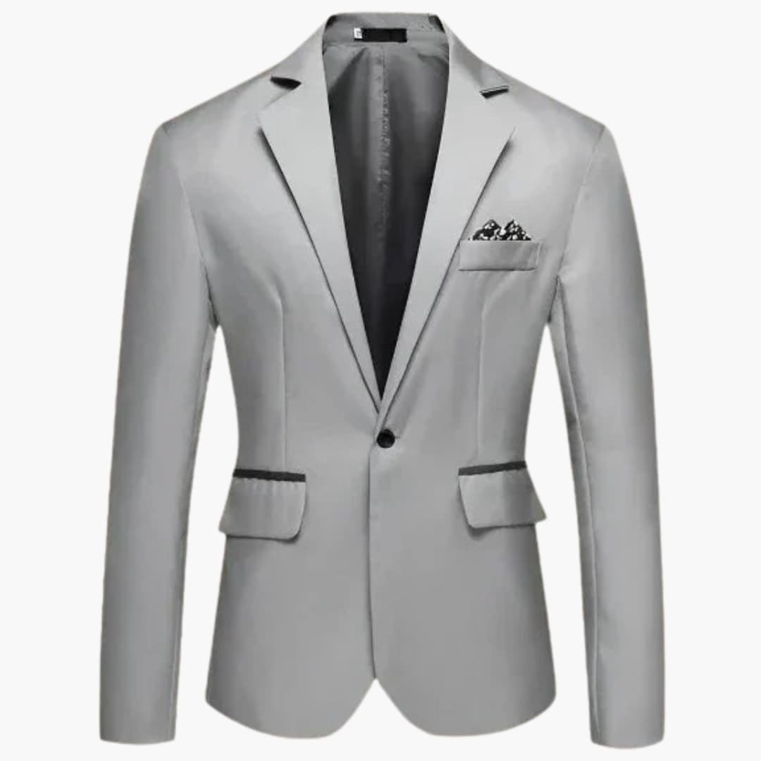 Blazer Masculino com Lapelas Entalhadas e Bolsos com Aba