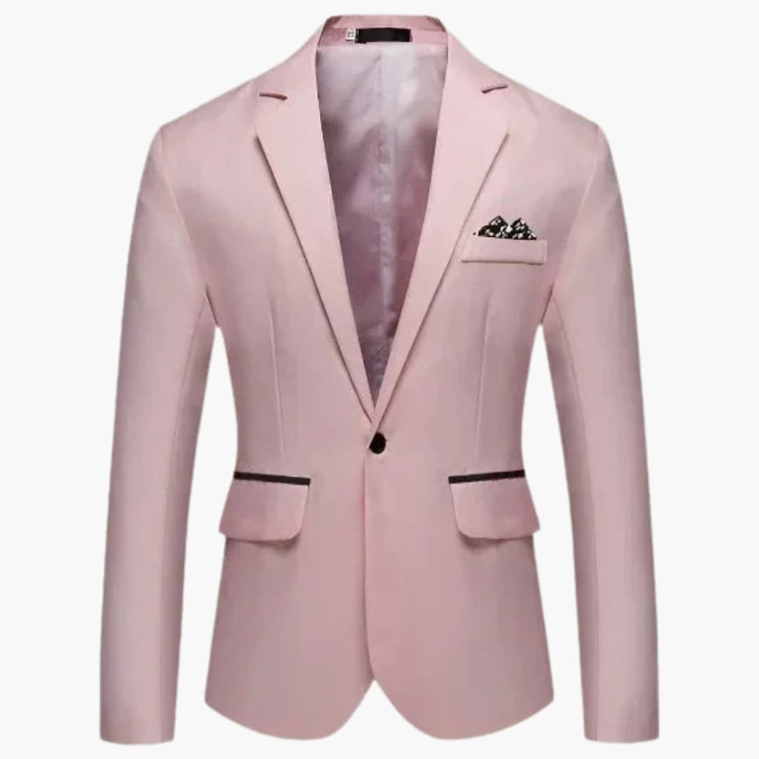 Blazer Masculino com Lapelas Entalhadas e Bolsos com Aba