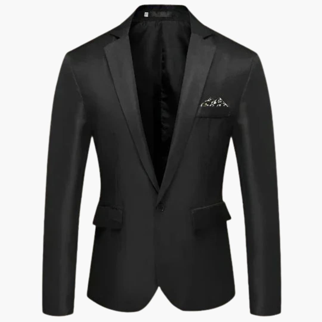 Blazer Masculino com Lapelas Entalhadas e Bolsos com Aba