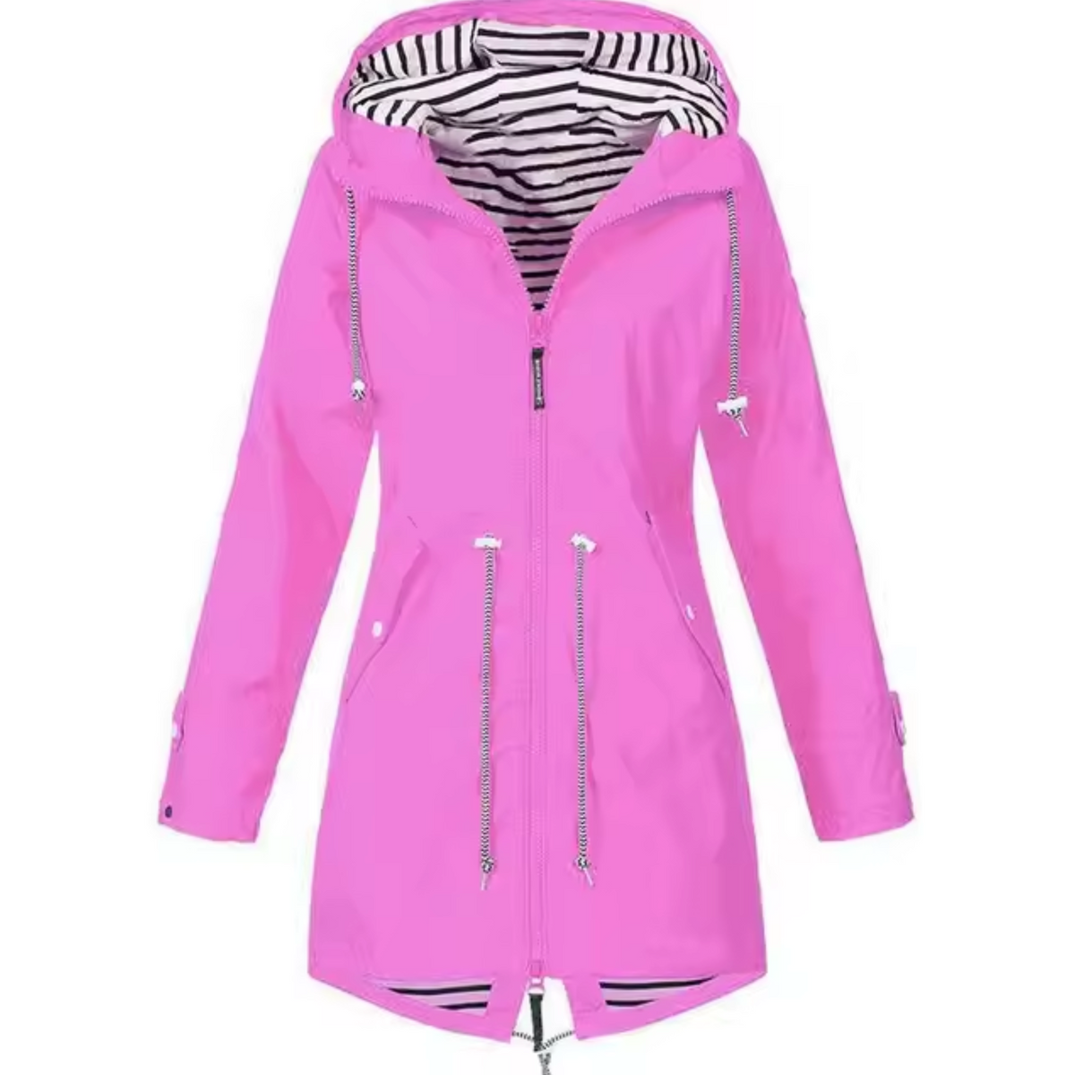 NOUVEAU RICHE Wasserdichter Regenmantel Mit Kapuze Unisex Leicht Für Rosa