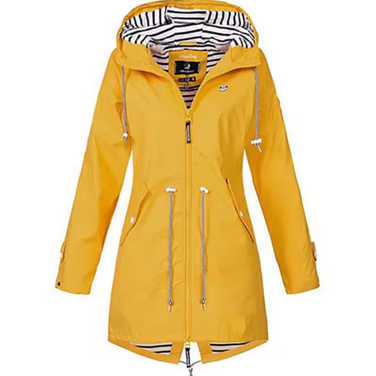 NOUVEAU RICHE Wasserdichter Regenmantel Mit Kapuze Unisex Leicht Für Gelb