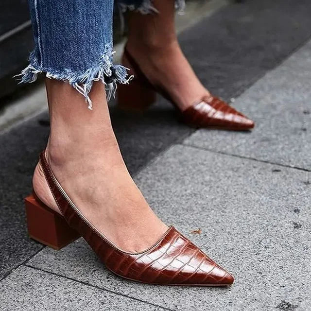 Dame Slingback Pumps med Spids Tå