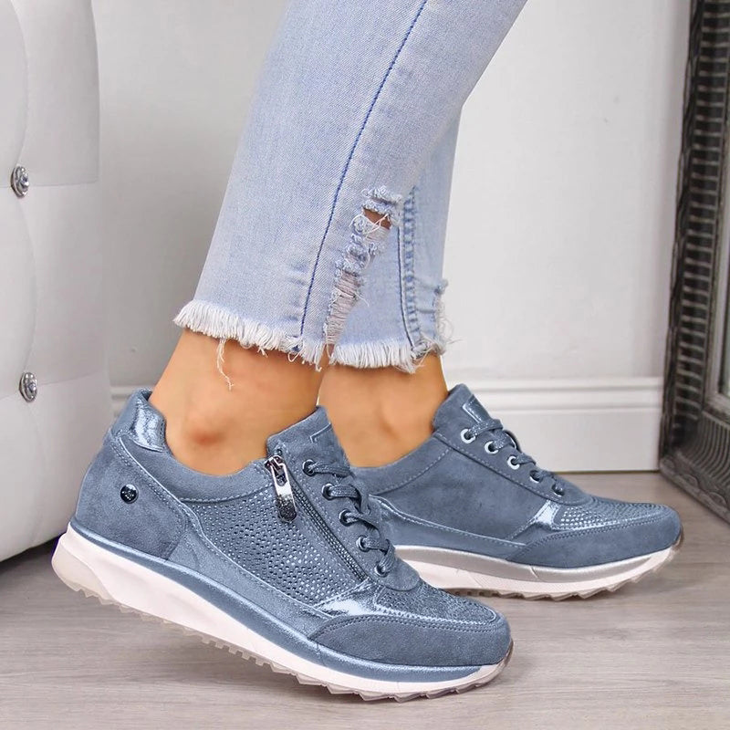 Sneakers da donna con suola spessa e superficie strutturata | Scarpe comode per tutti i giorni con buon supporto e design moderno