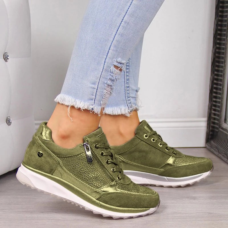 Sneakers da donna con suola spessa e superficie strutturata | Scarpe comode per tutti i giorni con buon supporto e design moderno
