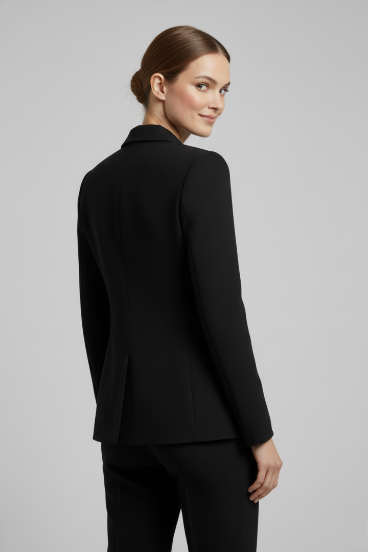 Dobbeltradet blazer til damer med guldknapper | Klassisk figursyet jakke til kontoret og festlige sommerdage i let design