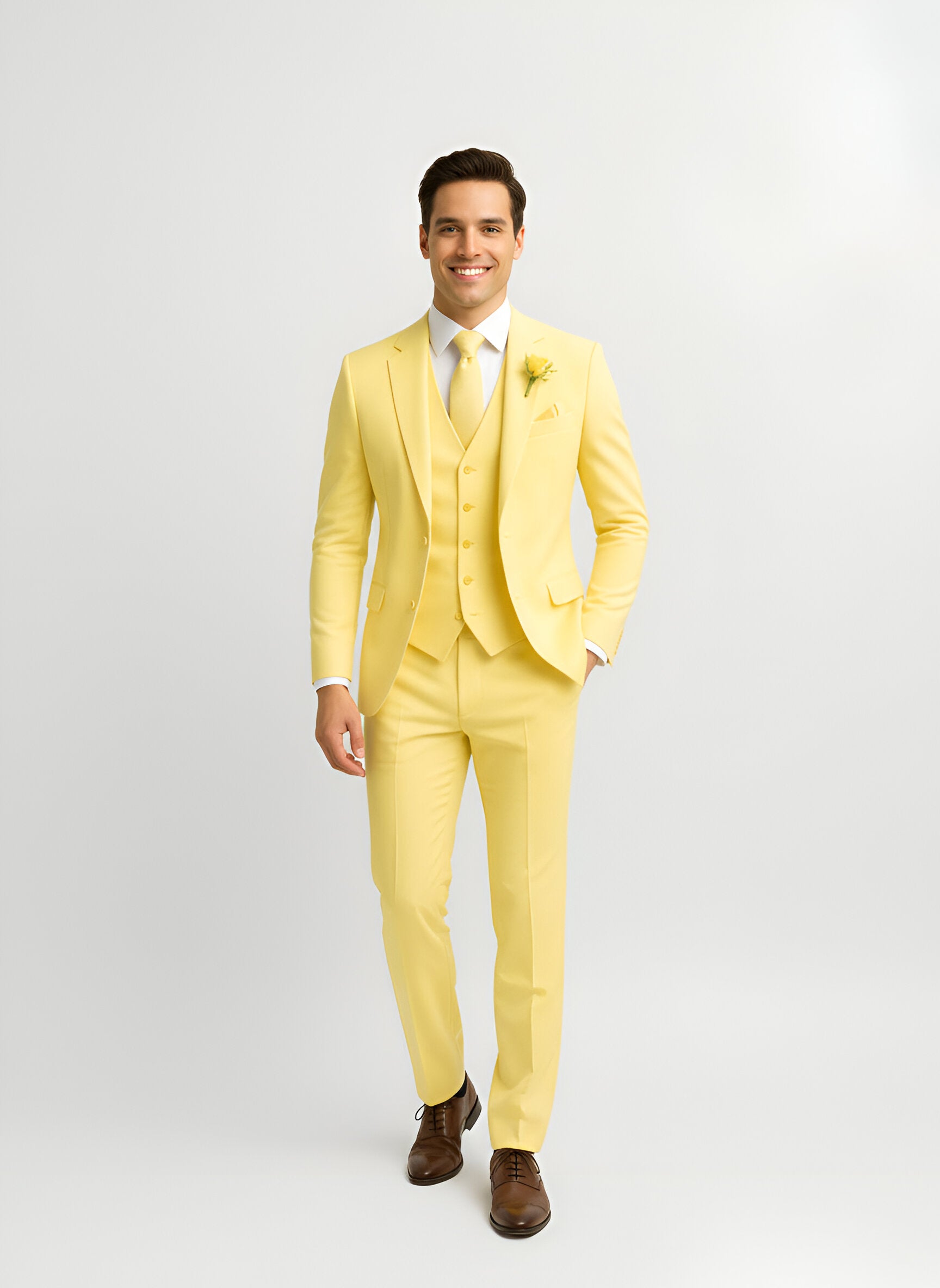 Costume homme Bellivaro en mélange de laine coupe slim avec gilet et veste