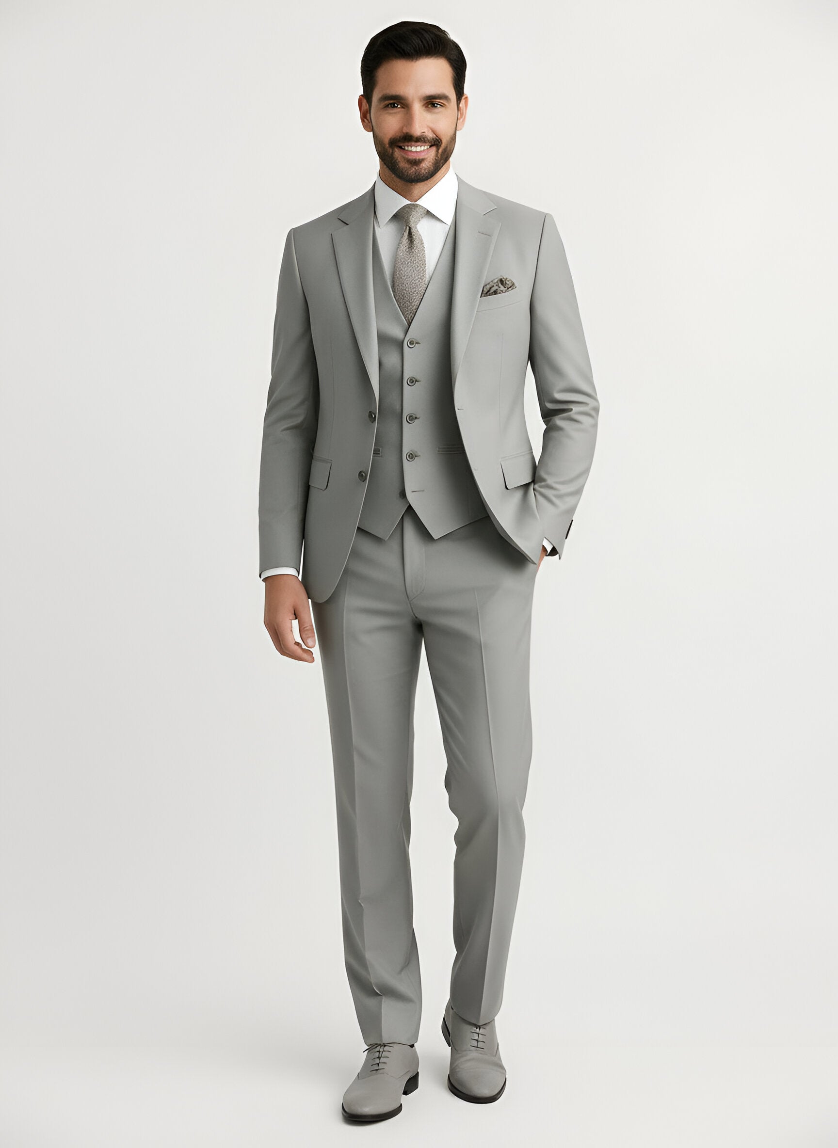 Costume homme Bellivaro en mélange de laine coupe slim avec gilet et veste