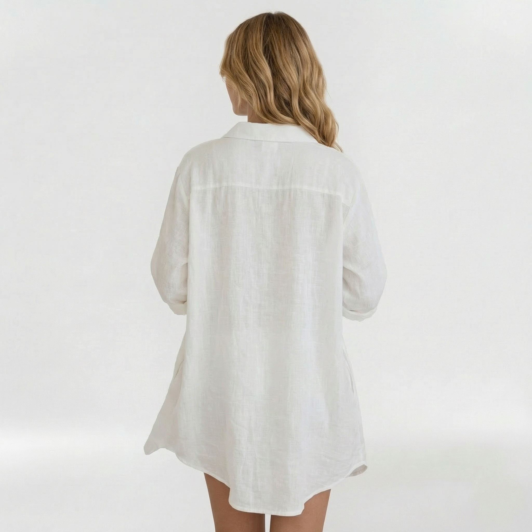 Robe-chemise pour femmes grande taille avec col en V pour un usage quotidien