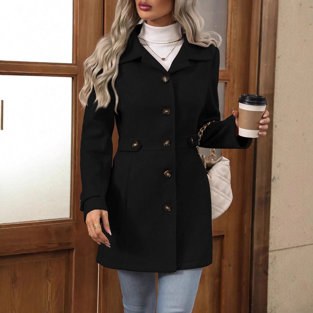 Klassisk Trenchcoat til damer med bælte - Figursyet Overgangsjakke