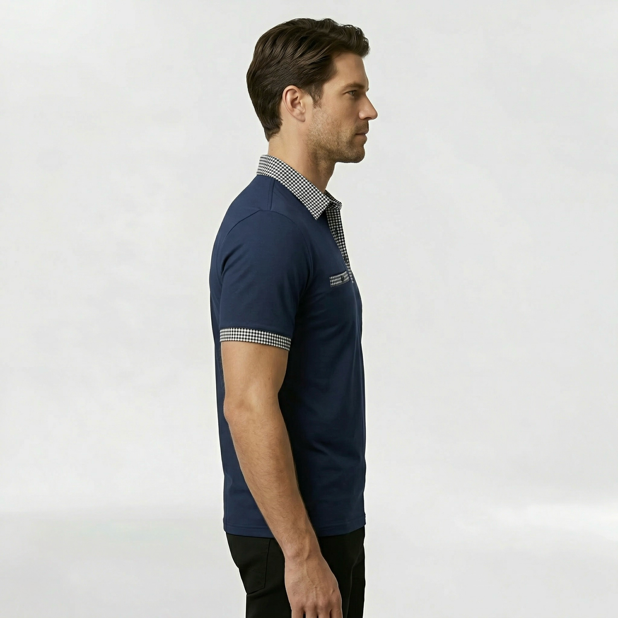 Tricou polo cu mâneci scurte pentru bărbați, cu guler clasic și croială confortabilă pentru uz zilnic