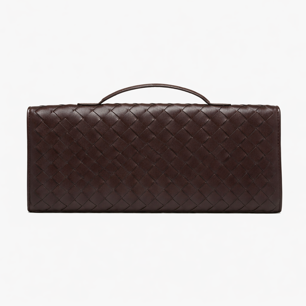 Flettet Clutch Taske med Skulderrem – Elegant Aftentaske