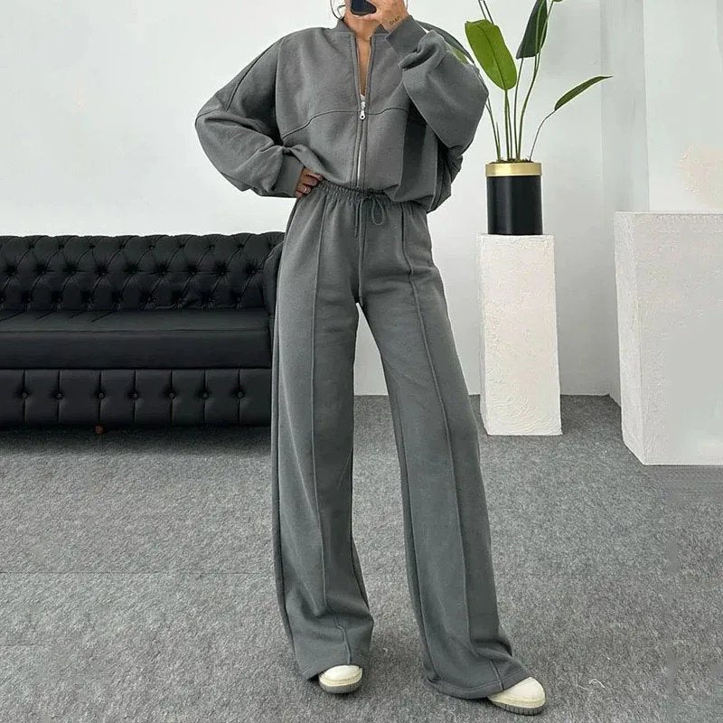 Oversized Tracksuit Sæt til Kvinder med Bomberjakke