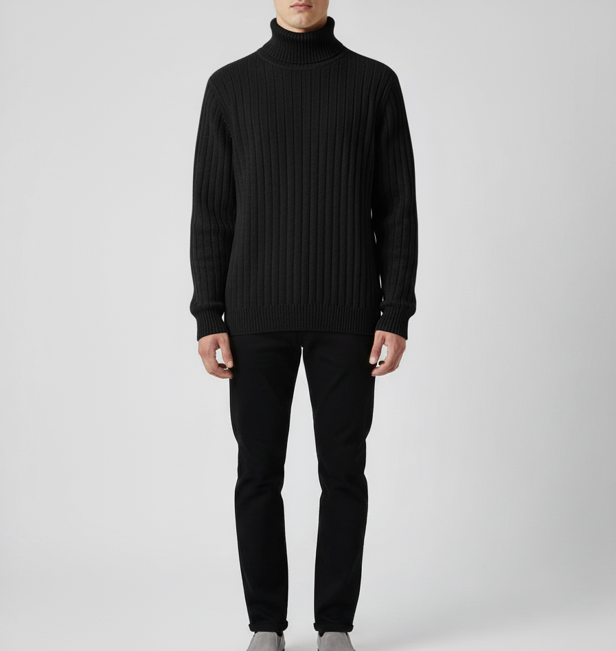 Bellivaro pánsky rolákový sveter rebrovaný