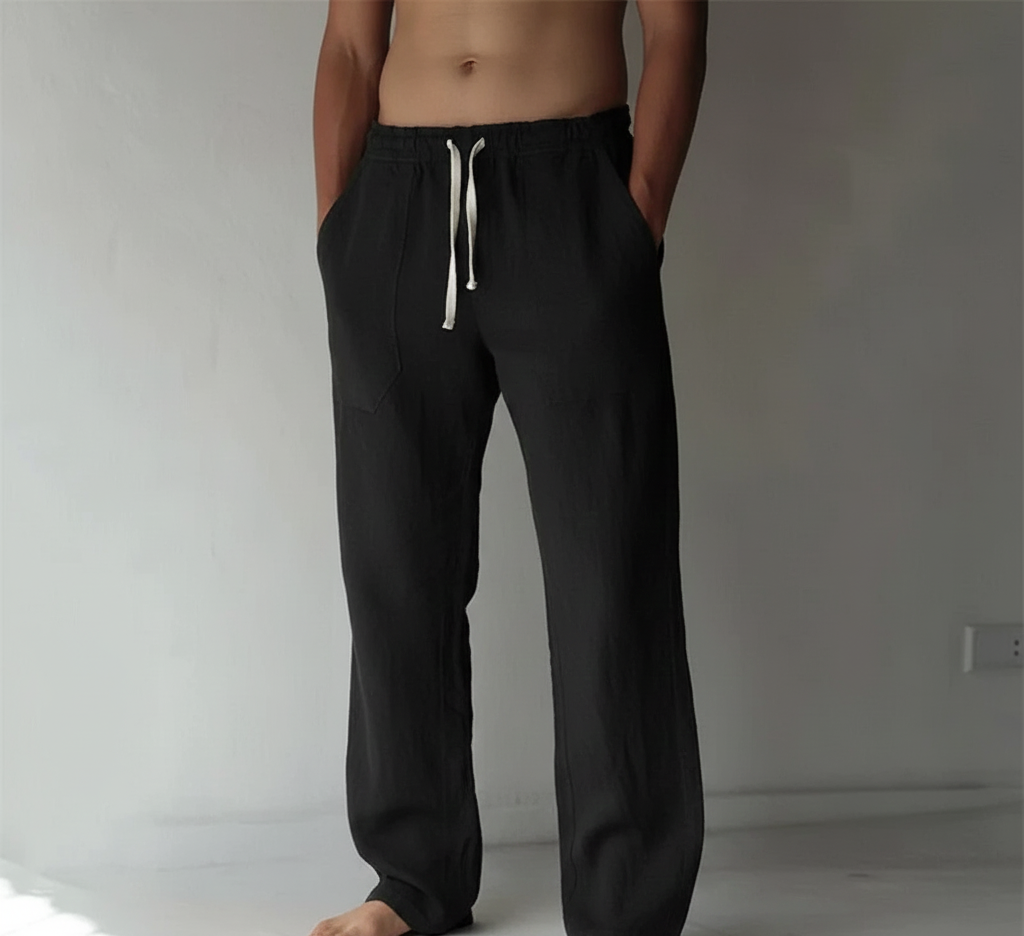 Bellivaro ανδρικό λινό παντελόνι με κορδόνι