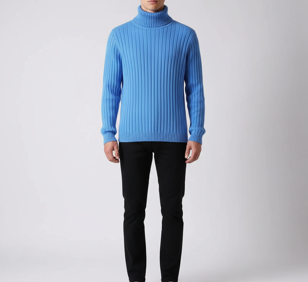 Bellivaro pánsky rolákový sveter rebrovaný