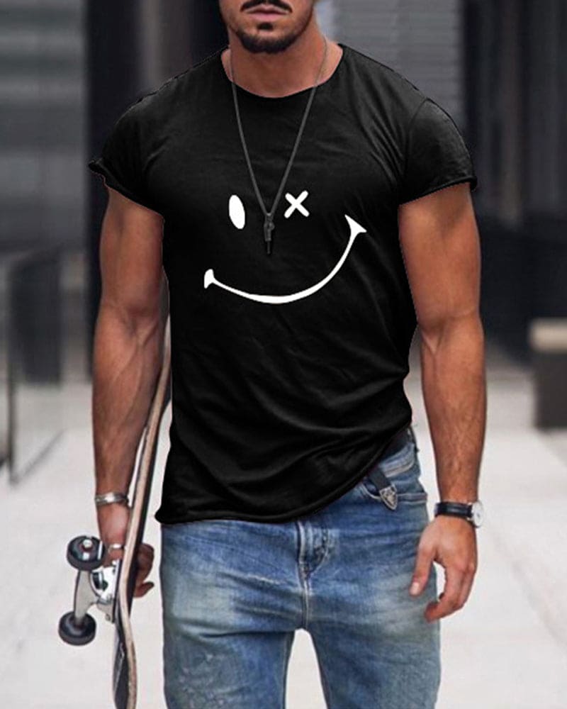 Camiseta de algodón para hombre de manga corta con cuello redondo, cómoda y casual para uso diario en verano