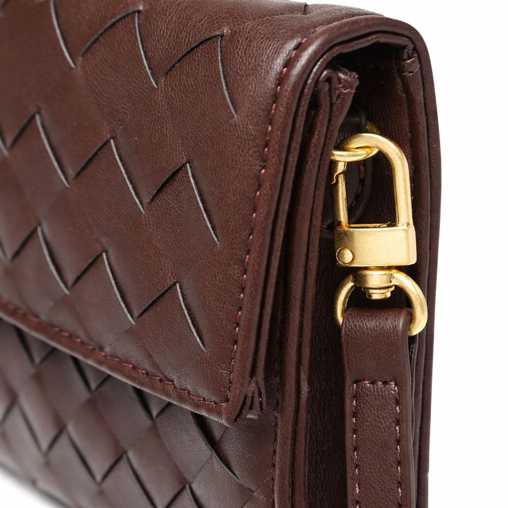 Flettet Clutch Taske med Skulderrem – Elegant Aftentaske