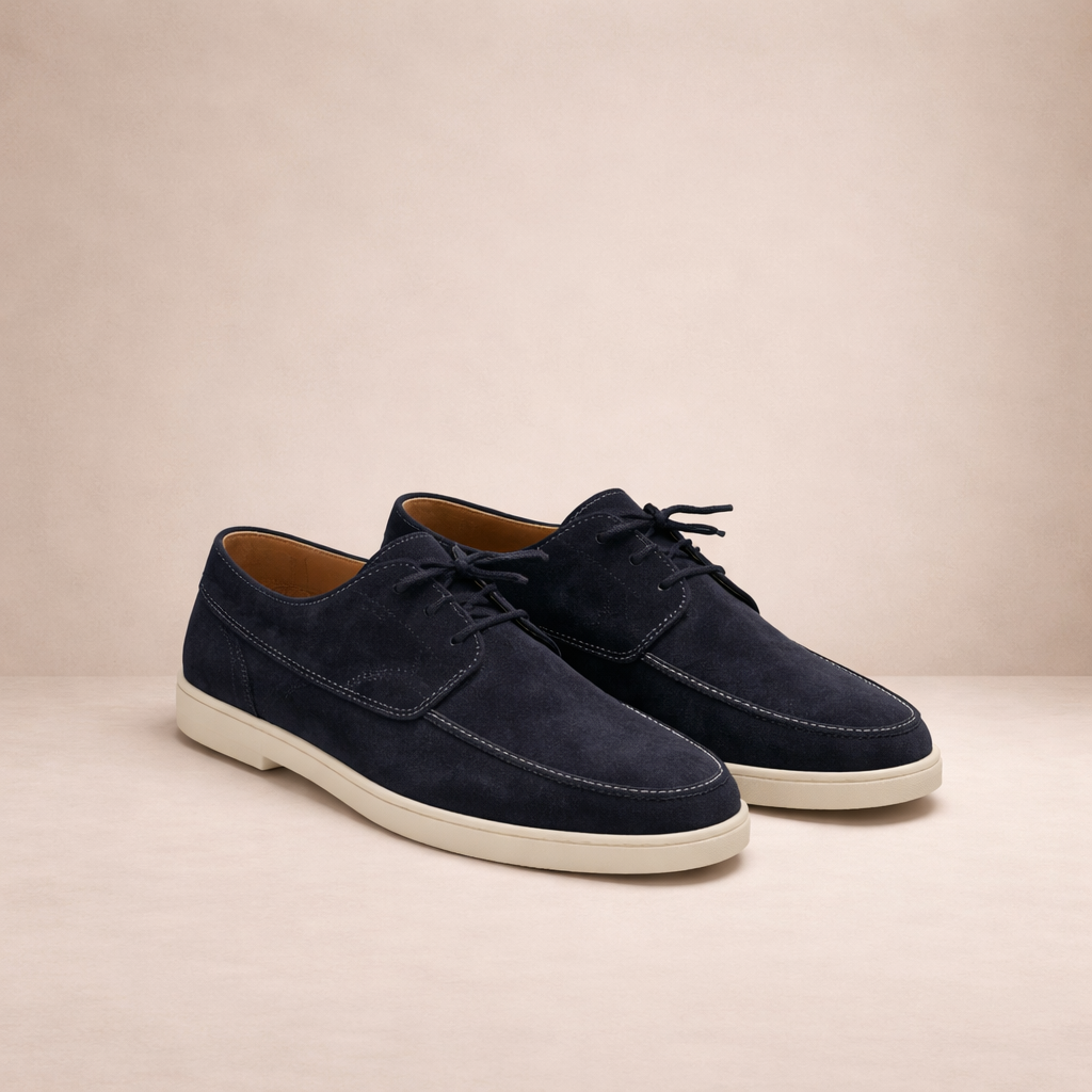 Herre Loafers i Ruskind med Snørelukning – Regular Fit