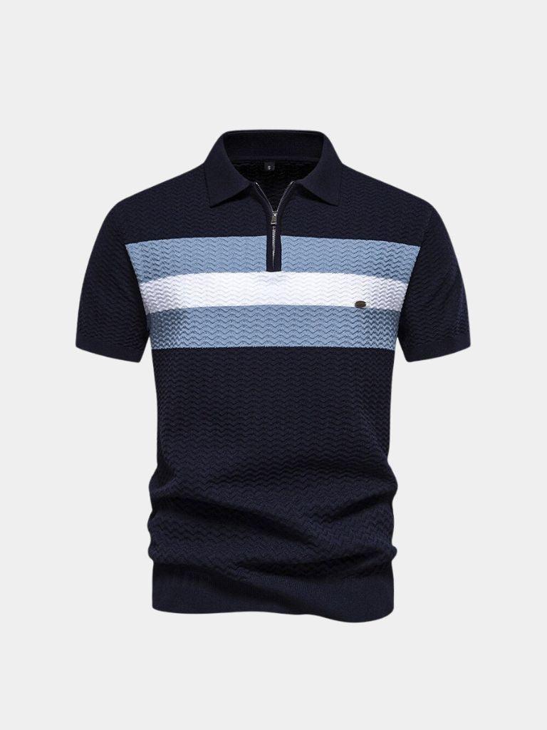 Polo clásico de corte regular con cremallera hasta el pecho – Cross & Crown
